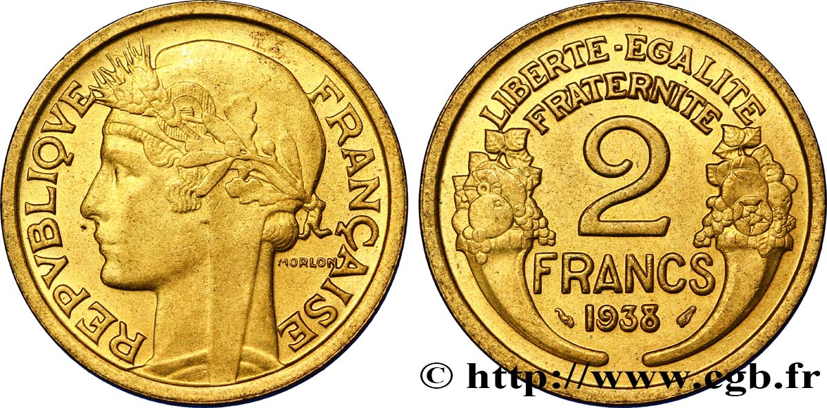 2 francs Morlon 1938  F.268/11 AU55 