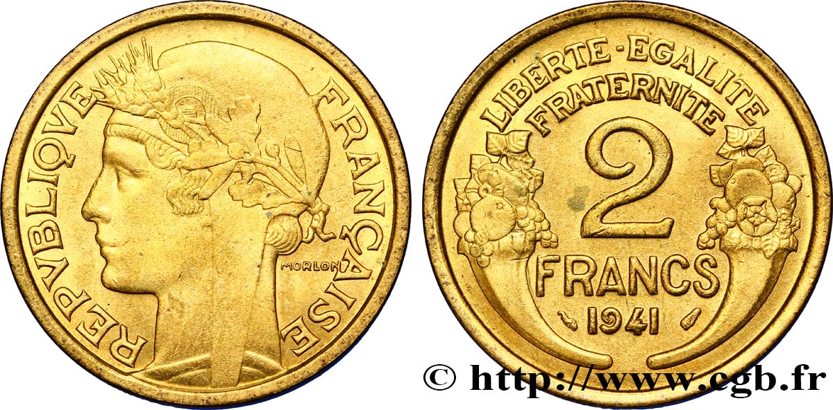 2 francs Morlon 1941  F.268/14 AU53 