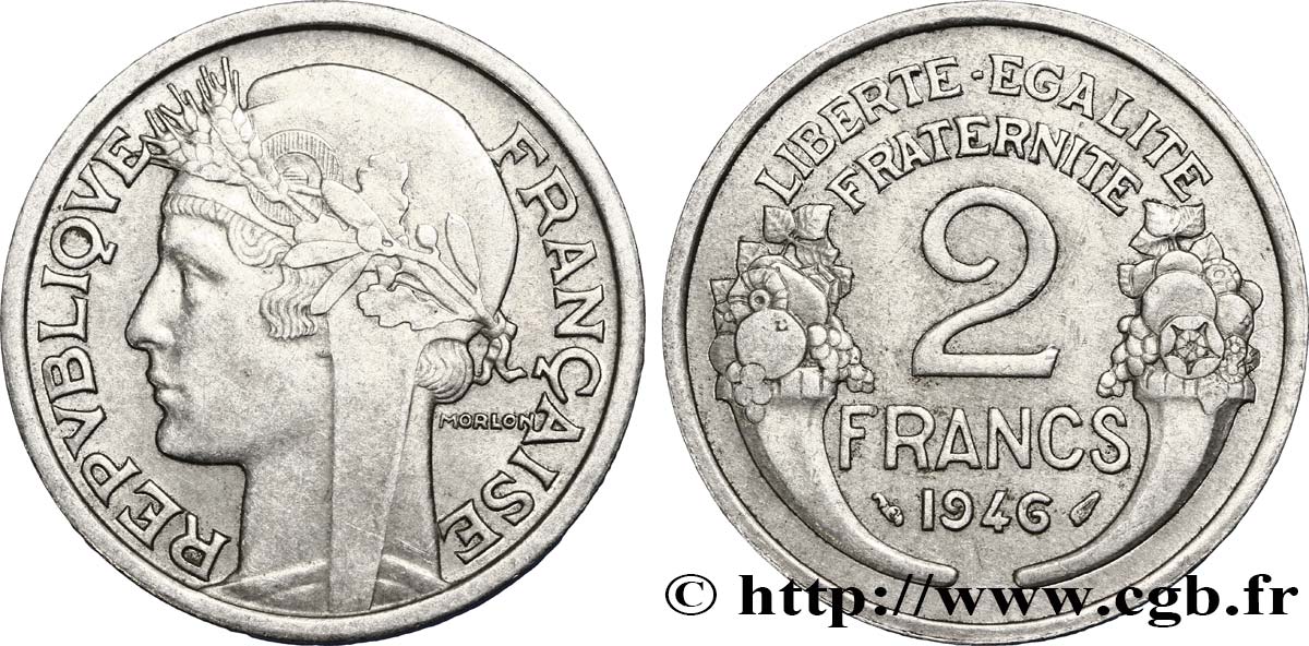 2 francs Morlon, aluminium 1946  F.269/8 BB52 