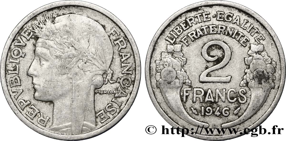 2 francs Morlon, aluminium 1946 Beaumont-Le-Roger F.269/9 TB30 
