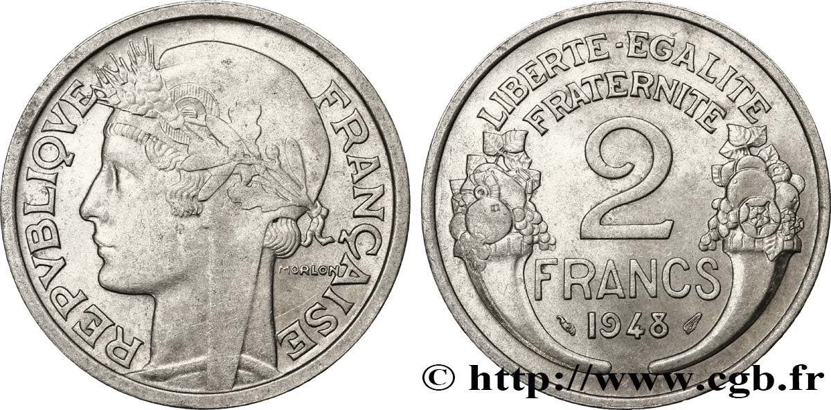 2 francs Morlon, aluminium 1948  F.269/12 VZ62 