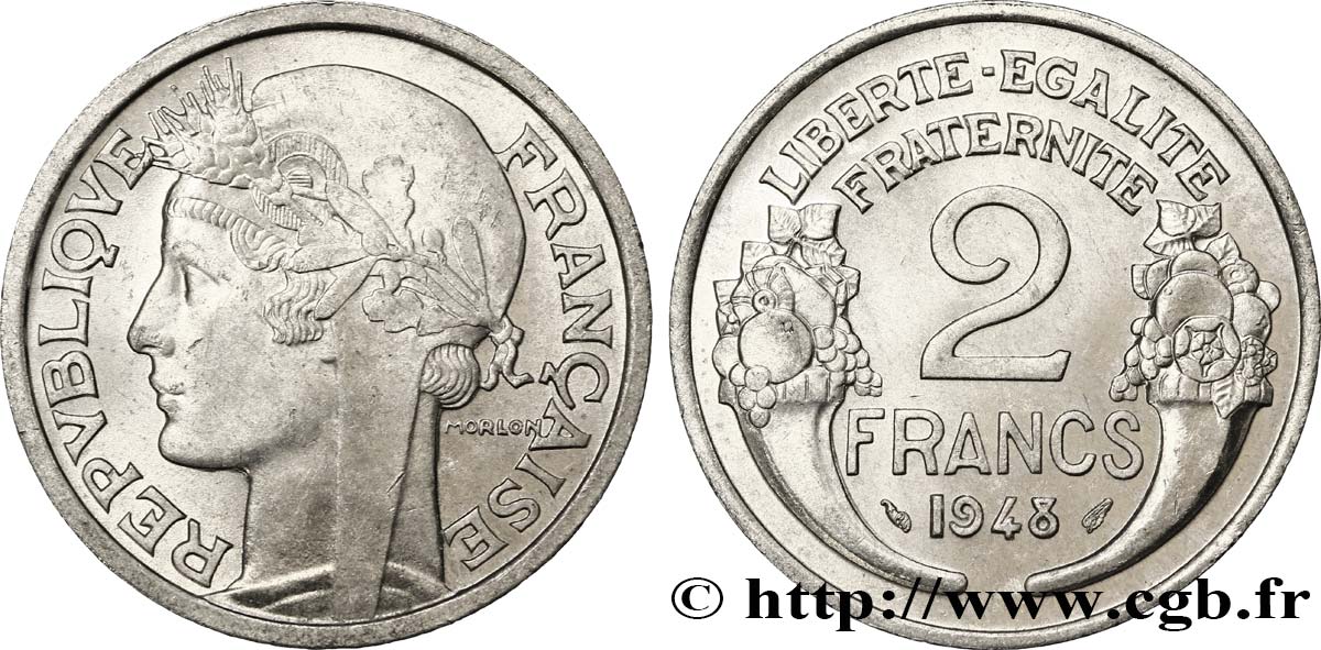 2 francs Morlon, aluminium 1948  F.269/12 EBC62 