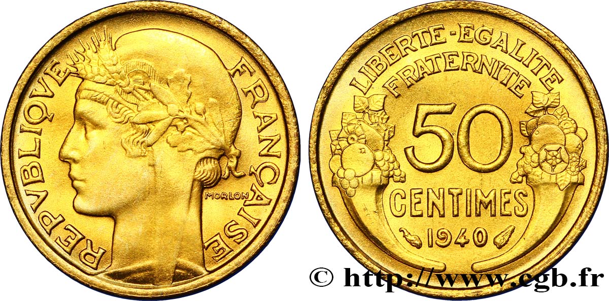 50 centimes Morlon 1940  F.192/17 MS62 
