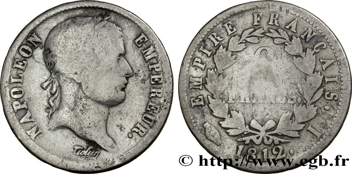 2 francs Napoléon Ier tête laurée, Empire français 1812 Limoges F.255/43 B8 