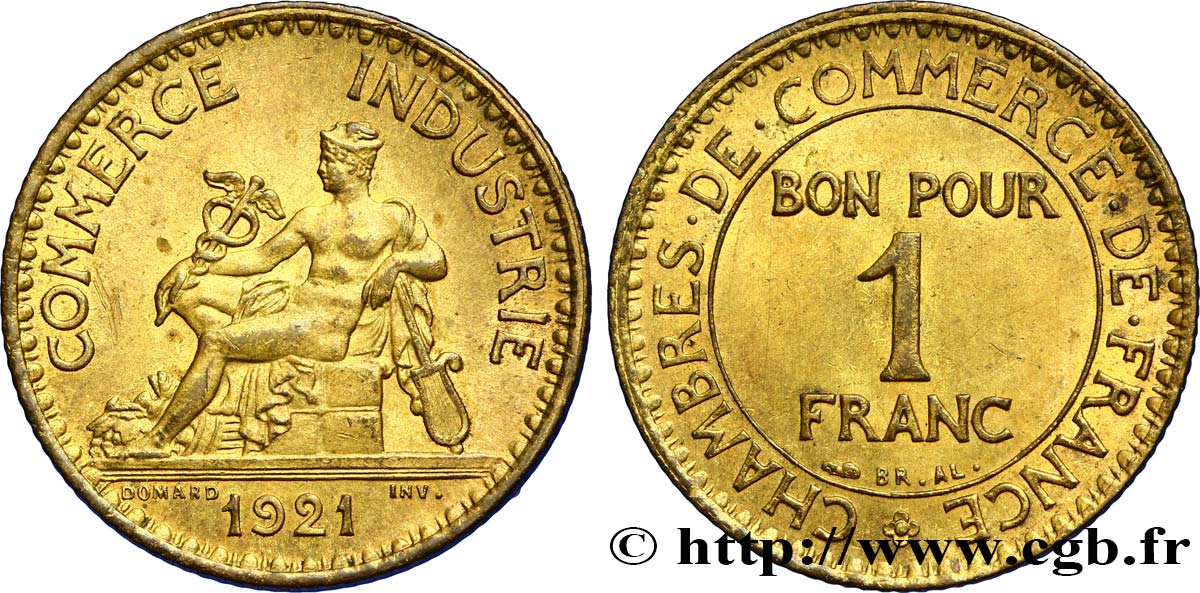 1 franc Chambres de Commerce 1921 Paris F.218/3 AU55 
