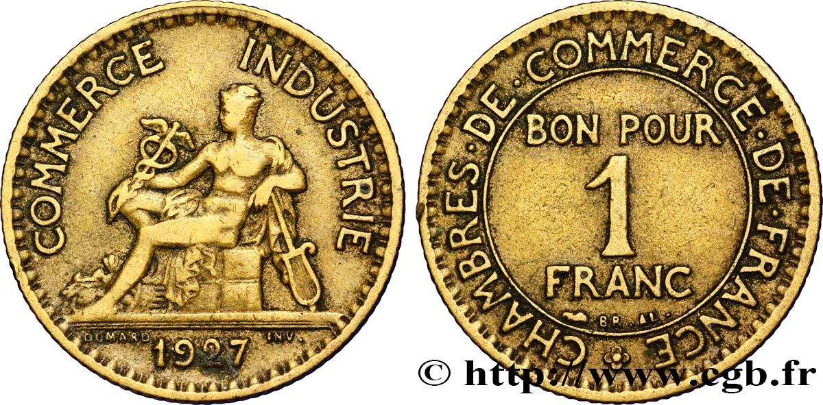 1 franc Chambres de Commerce 1927 Paris F.218/9 BB40 