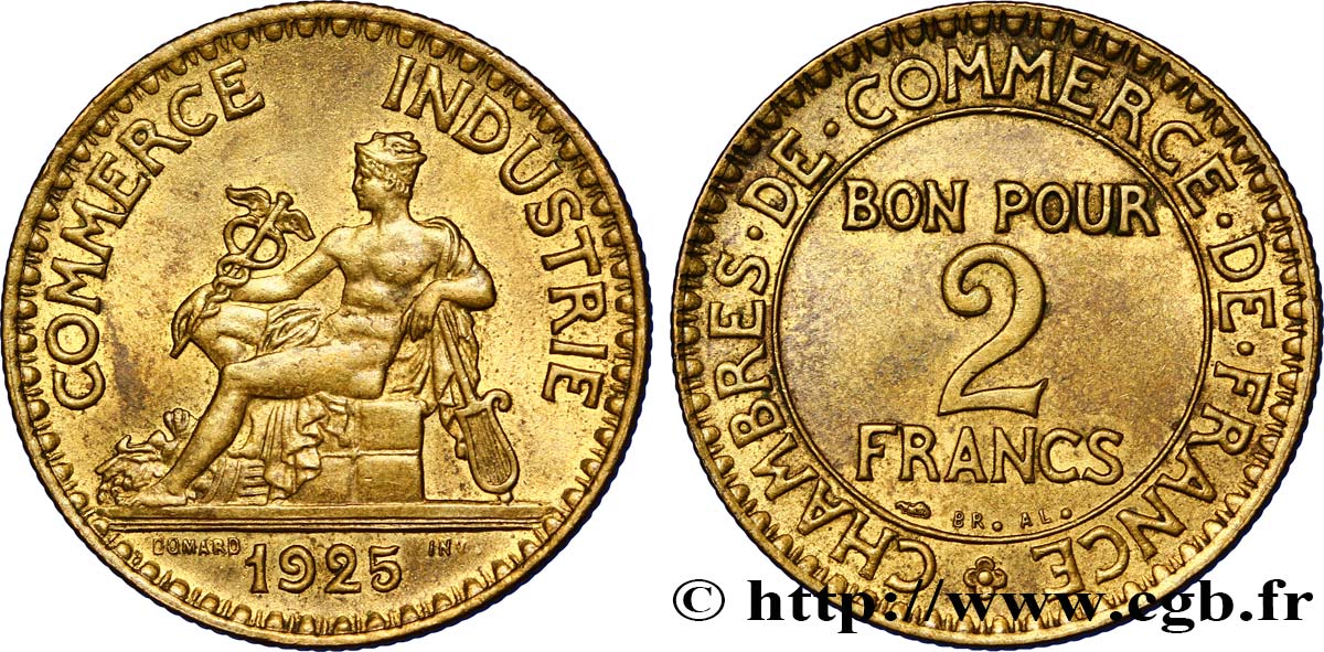 2 francs Chambres de Commerce 1925  F.267/7 EBC55 