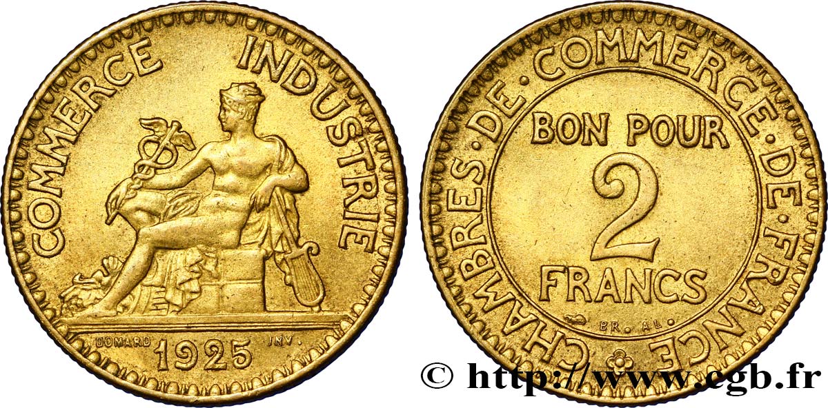 2 francs Chambres de Commerce 1925  F.267/7 VZ55 