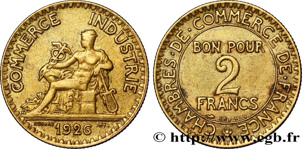 2 francs Chambres de Commerce 1926  F.267/8 MB30 