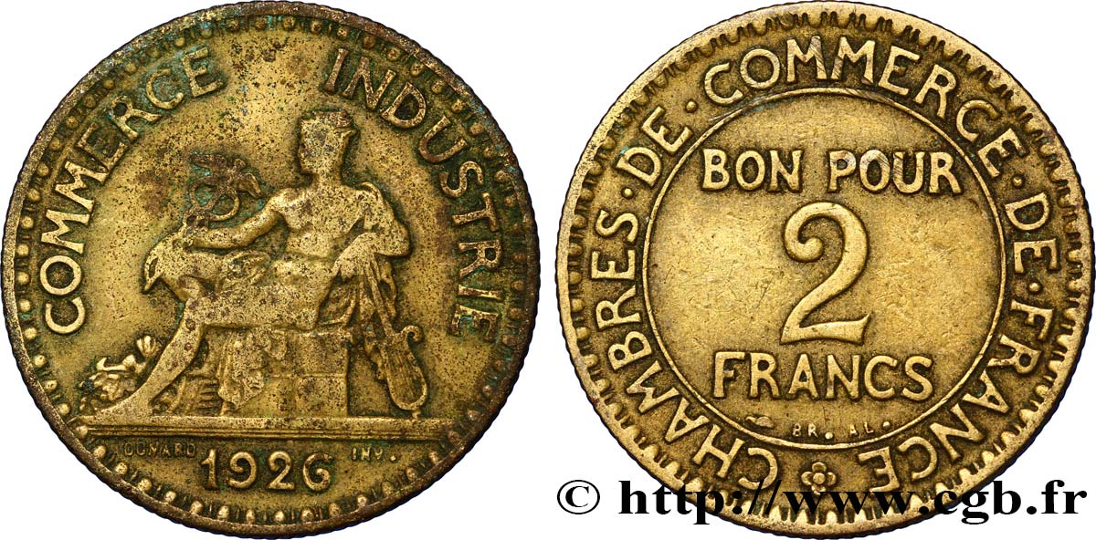 2 francs Chambres de Commerce 1926  F.267/8 BC20 