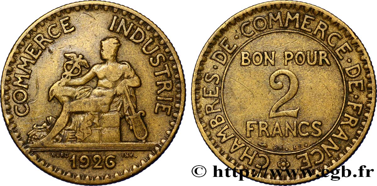 2 francs Chambres de Commerce 1926  F.267/8 TB20 