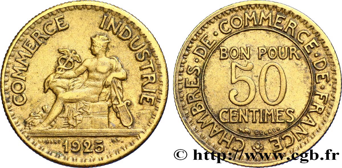 50 centimes Chambres de Commerce 1925 Paris F.191/7 XF48 