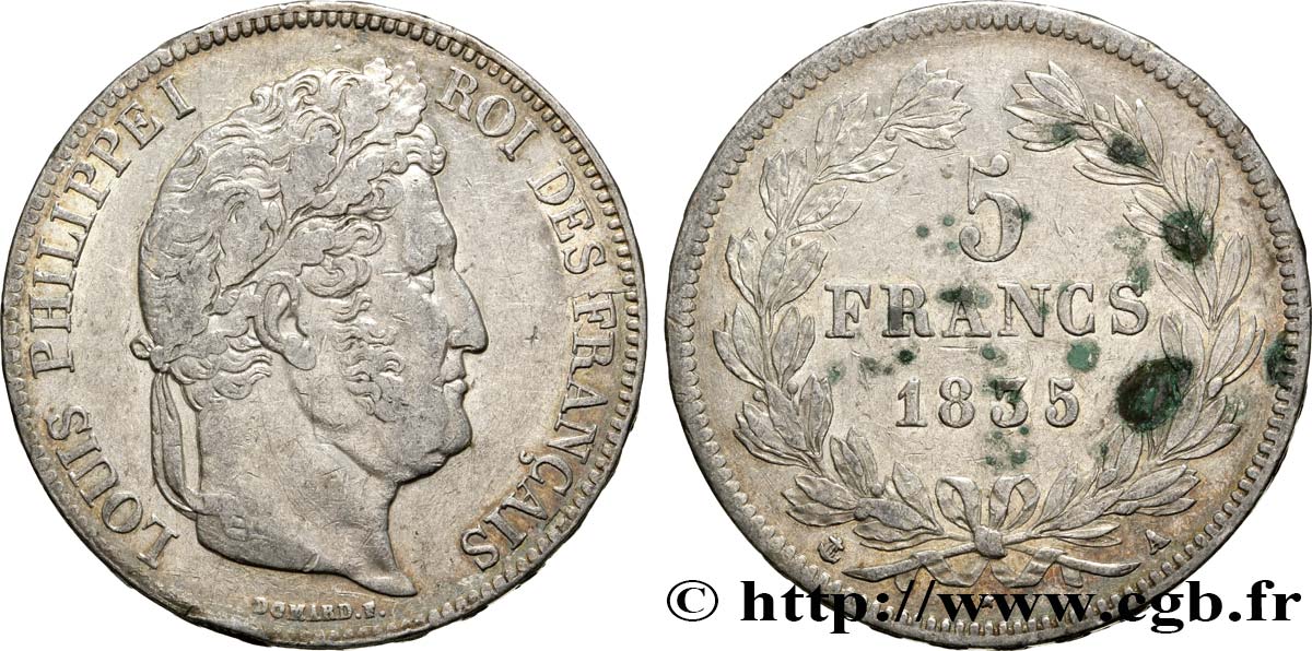 5 francs IIe type Domard 1835 Paris F.324/42 SS48 
