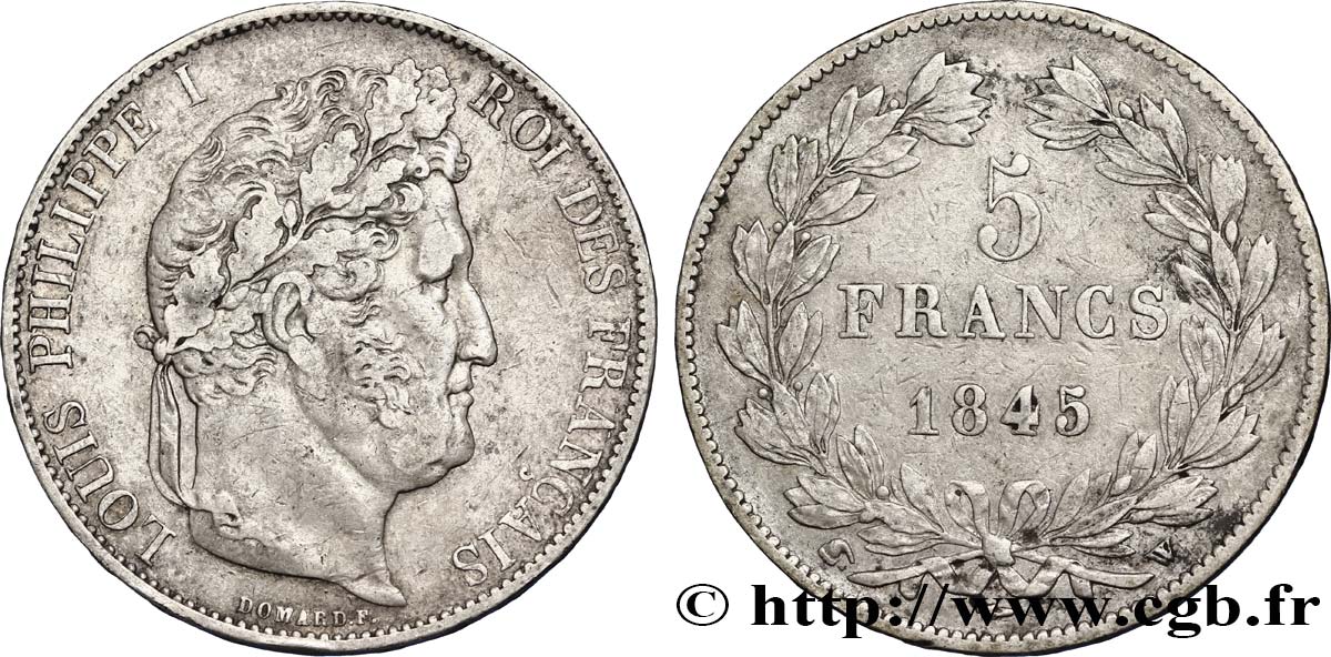 5 francs IIIe type Domard 1845 Lille F.325/9 MBC48 