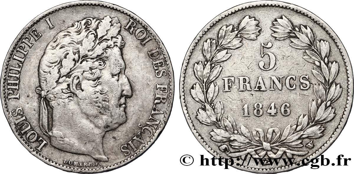 5 francs IIIe type Domard 1846 Lille F.325/13 SS45 
