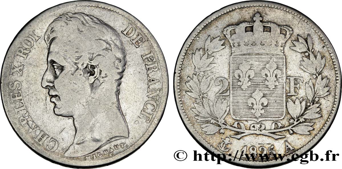 2 francs Charles X 1825 Paris F.258/1 TB18 