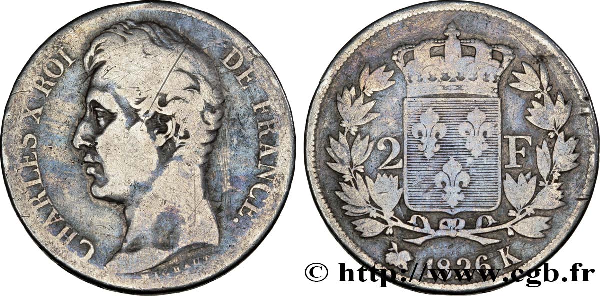 2 francs Charles X 1826 Bordeaux F.258/18 B12 