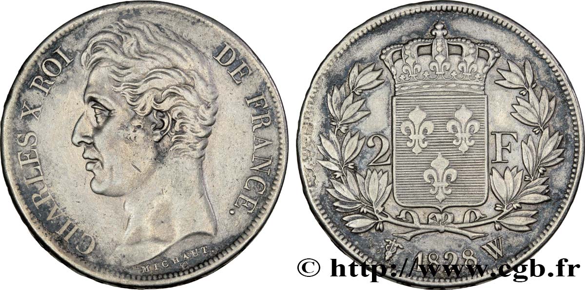 2 francs Charles X 1828 Lille F.258/48 MBC48 
