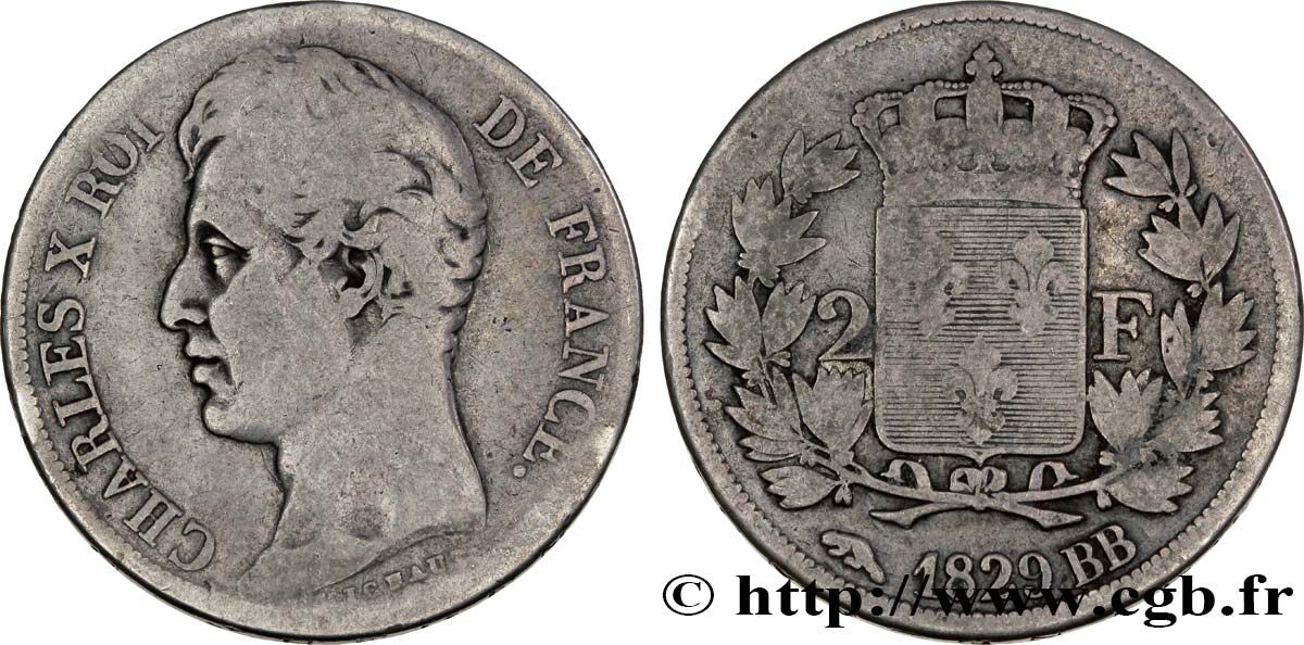 2 francs Charles X 1829 Strasbourg F.258/51 B13 