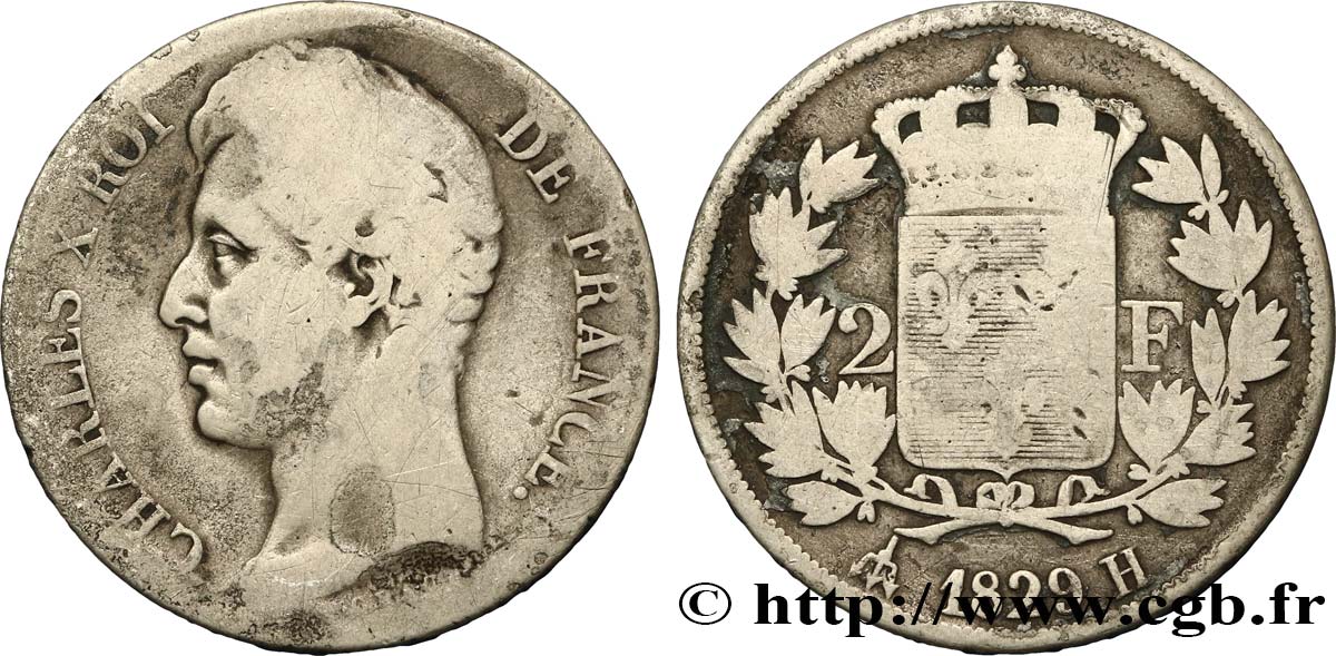 2 francs Charles X 1829 La Rochelle F.258/53 B10 