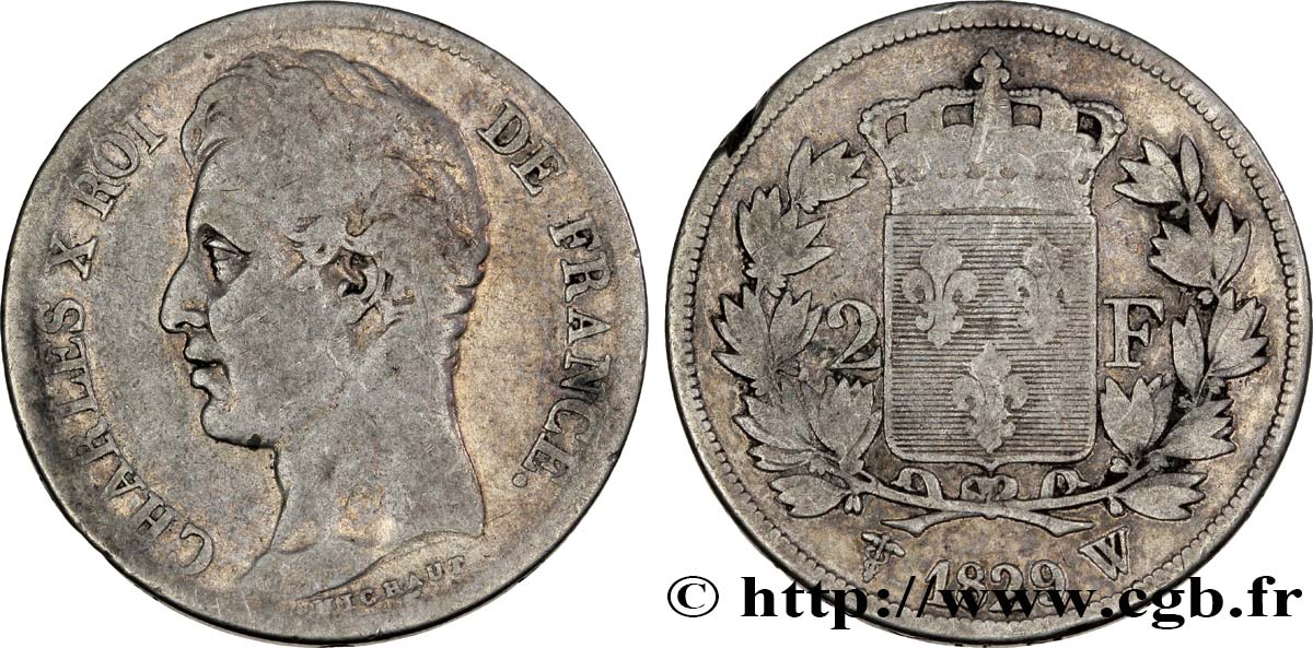 2 francs Charles X 1829 Lille F.258/61 F13 