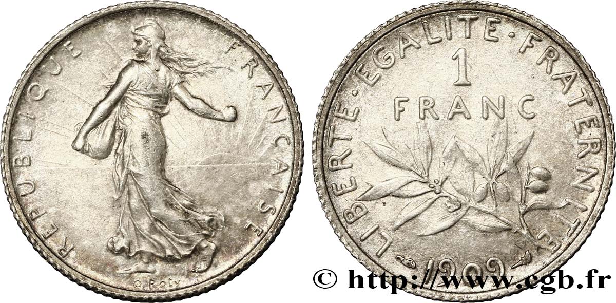 1 franc Semeuse 1909 Paris F.217/14 SPL58 