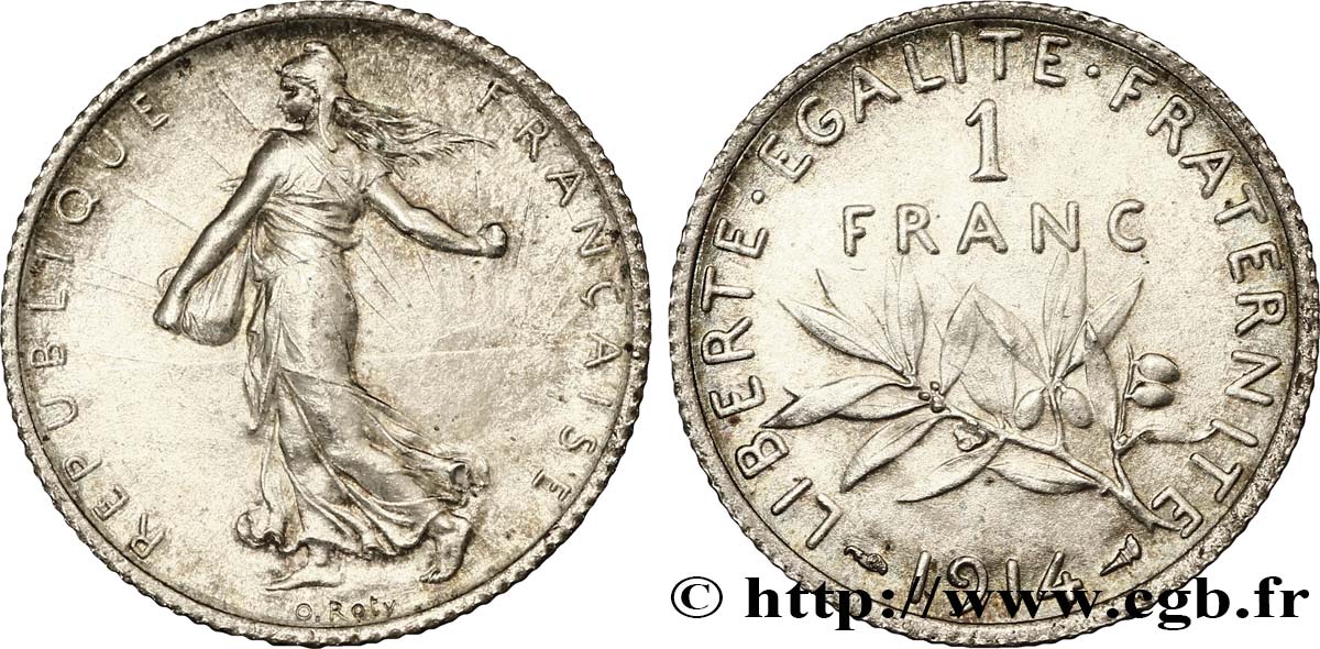 1 franc Semeuse 1914 Paris F.217/19 MS63 