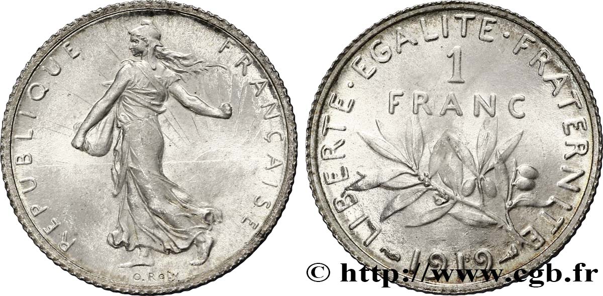 1 franc Semeuse 1919 Paris F.217/25 MS65 
