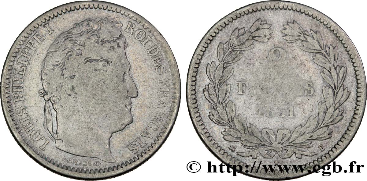 2 francs Louis-Philippe 1831 Rouen F.260/2 RC8 