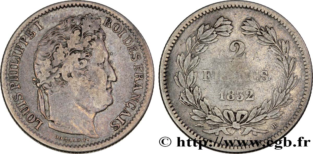 2 francs Louis-Philippe 1832 Strasbourg F.260/6 RC12 
