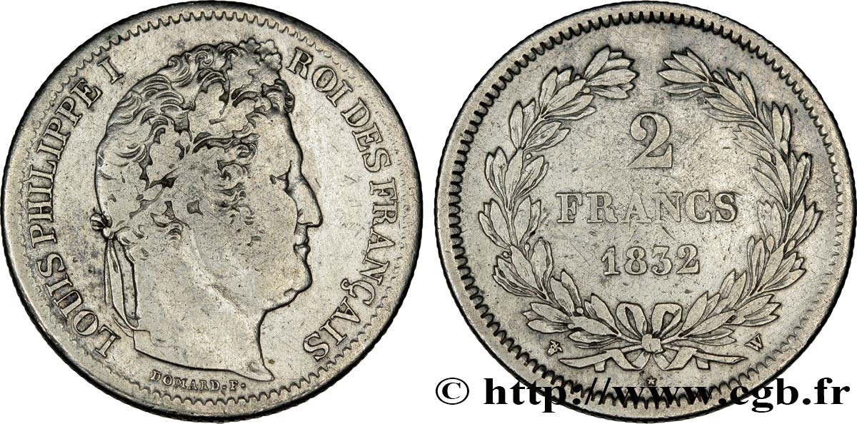 2 francs Louis-Philippe 1832 Lille F.260/16 TB25 