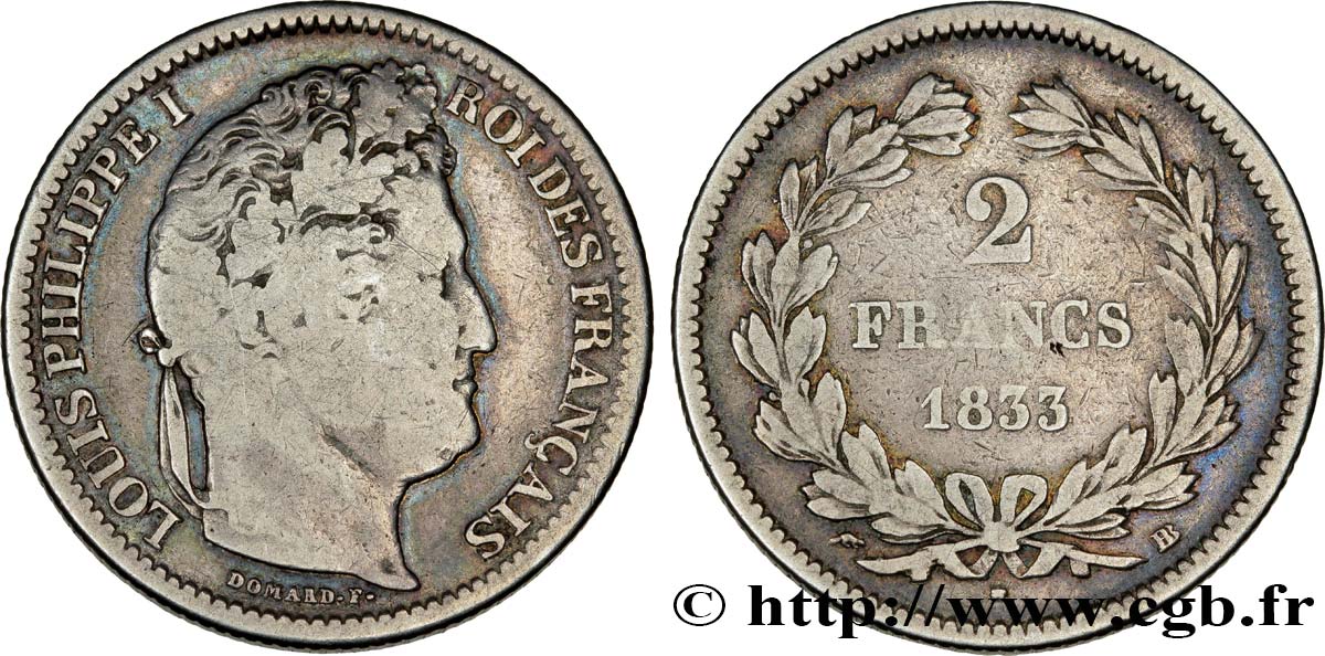 2 francs Louis-Philippe 1833 Strasbourg F.260/19 S18 