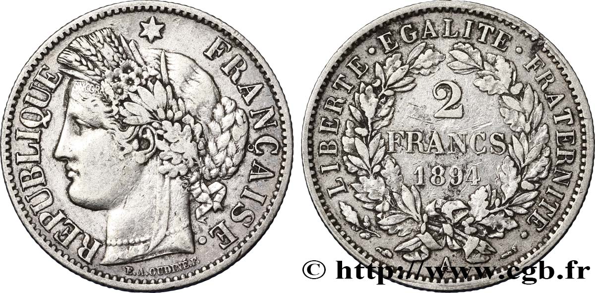 2 francs Cérès, avec légende 1894 Paris F.265/16 TTB45 