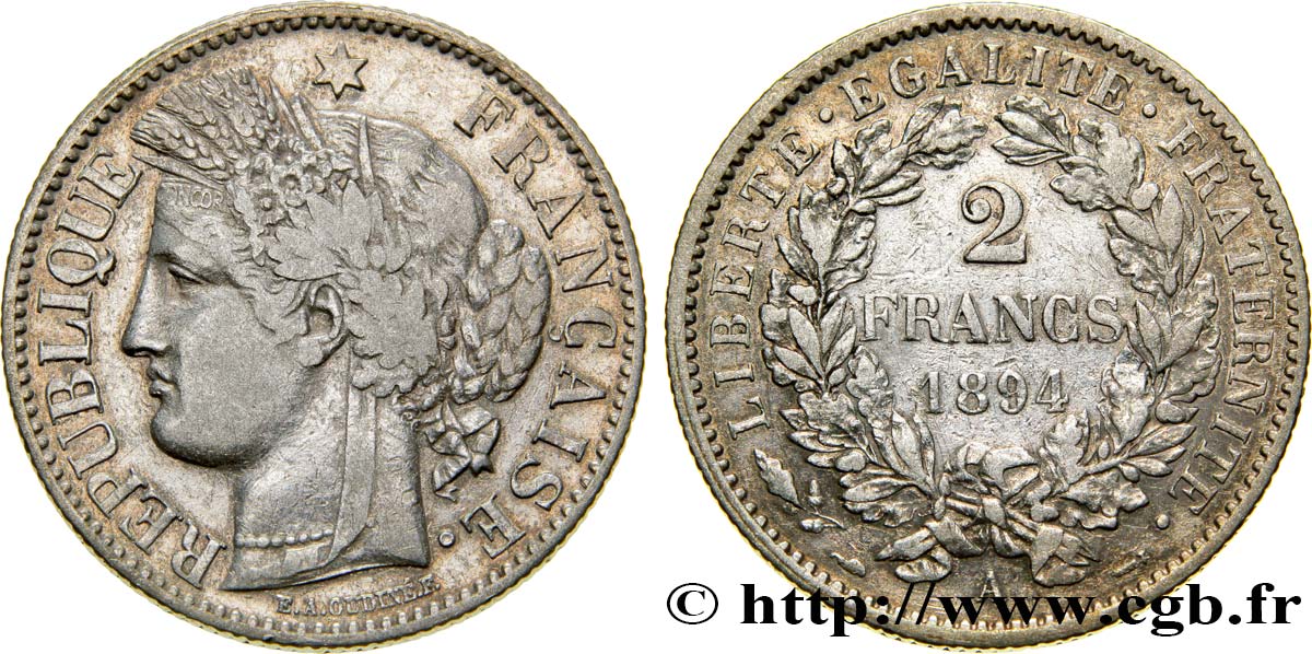 2 francs Cérès, avec légende 1894 Paris F.265/16 BB40 