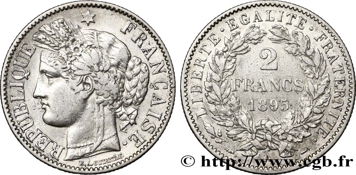 2 francs Cérès, avec légende 1895 Paris F.265/17 BB48 