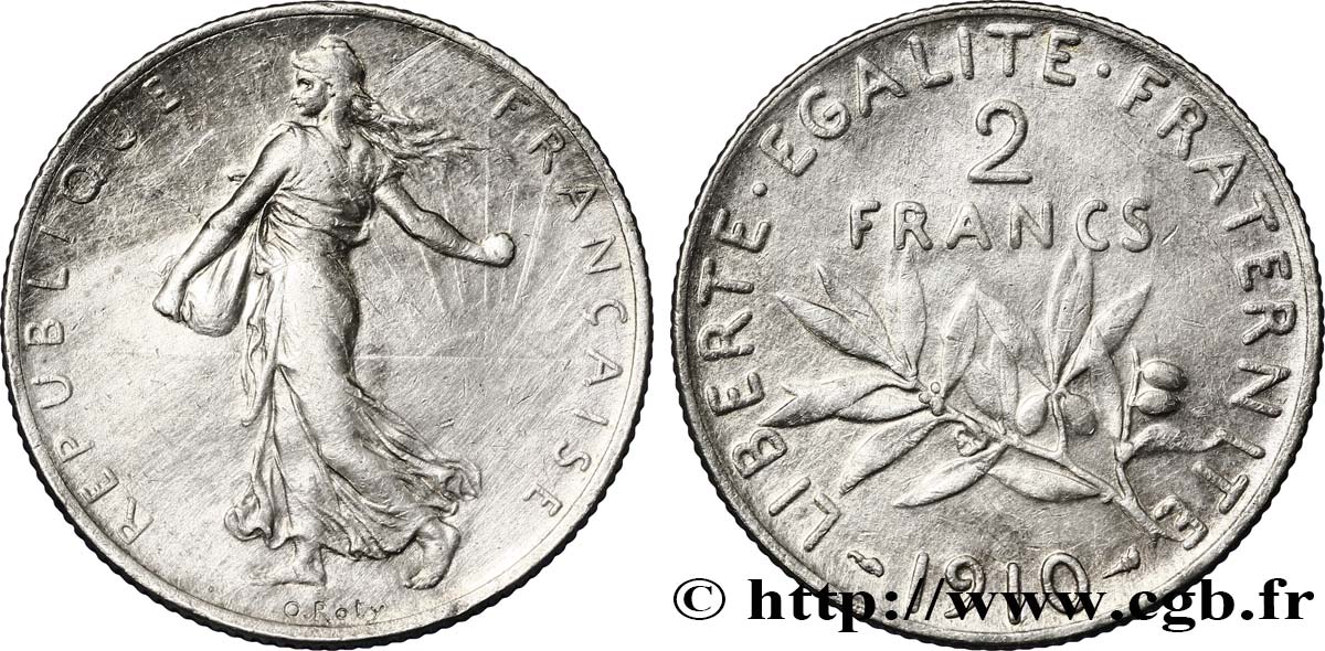 2 francs Semeuse 1910  F.266/12 MBC48 