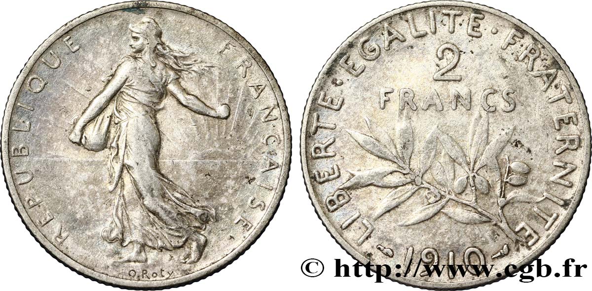 2 francs Semeuse 1910  F.266/12 MBC45 