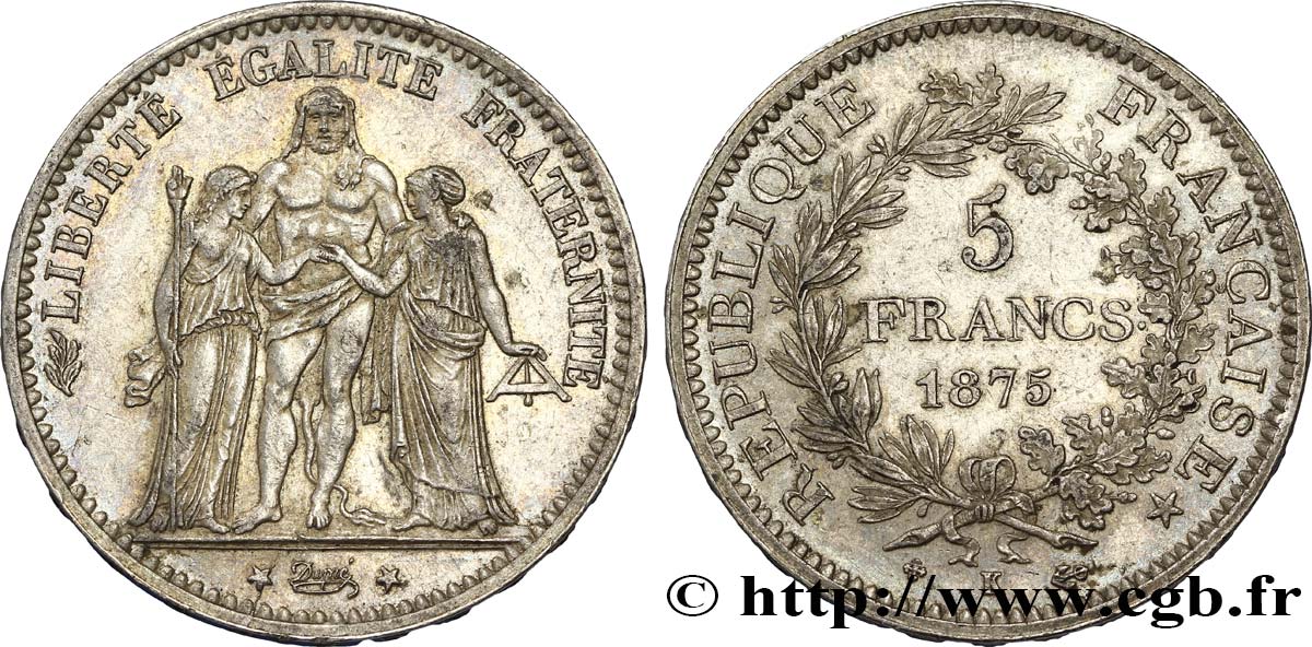 5 francs Hercule 1875 Bordeaux F.334/16 TTB48 