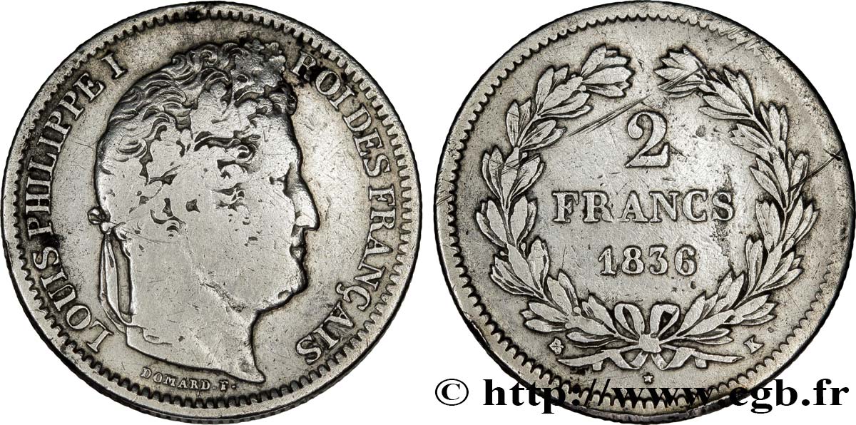 2 francs Louis-Philippe 1836 Bordeaux F.260/55 VF28 