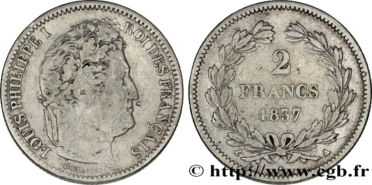 2 francs Louis-Philippe 1837 Paris F.260/58 VF25 