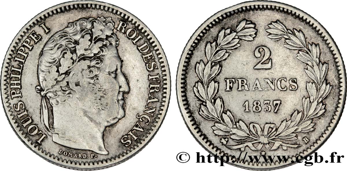 2 francs Louis-Philippe 1837 Rouen F.260/59 MB35 