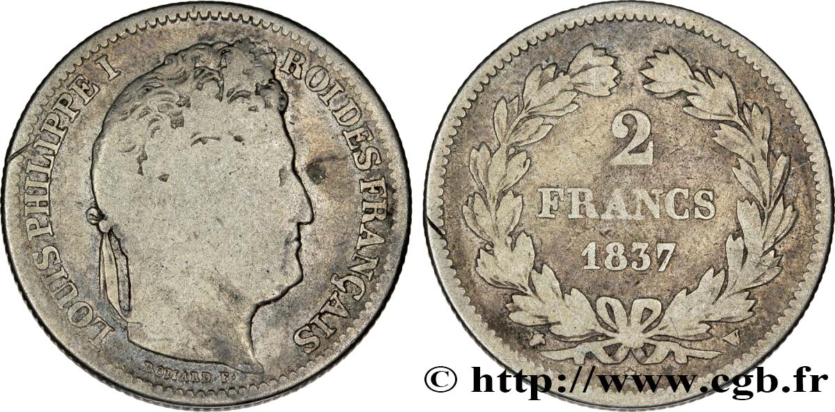2 francs Louis-Philippe 1837 Lille F.260/64 SGE12 