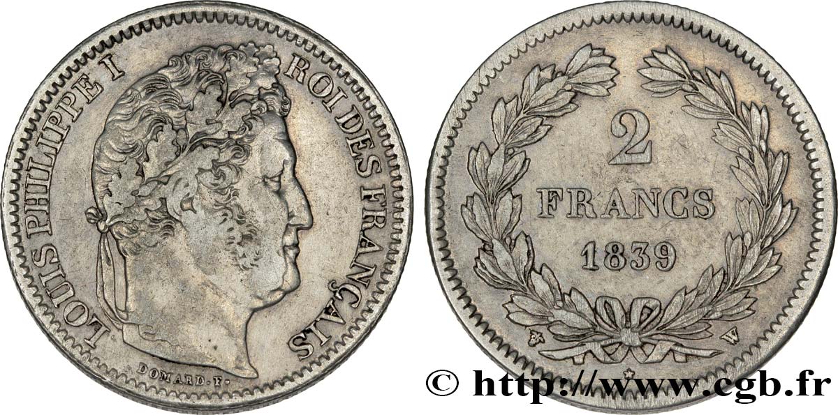 2 francs Louis-Philippe 1839 Lille F.260/75 TTB45 