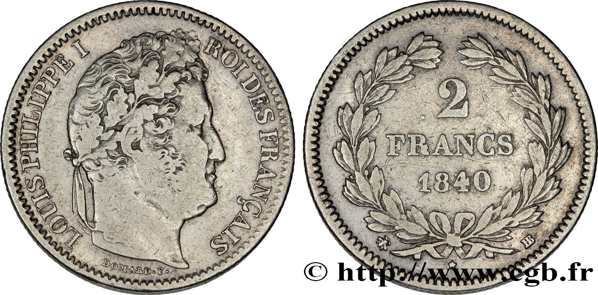 2 francs Louis-Philippe 1840 Strasbourg F.260/78 TB35 