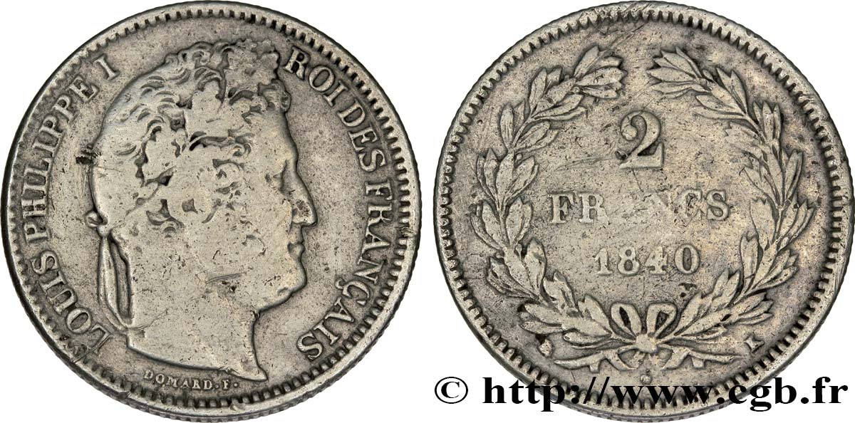 2 francs Louis-Philippe 1840 Bordeaux F.260/80 TB30 