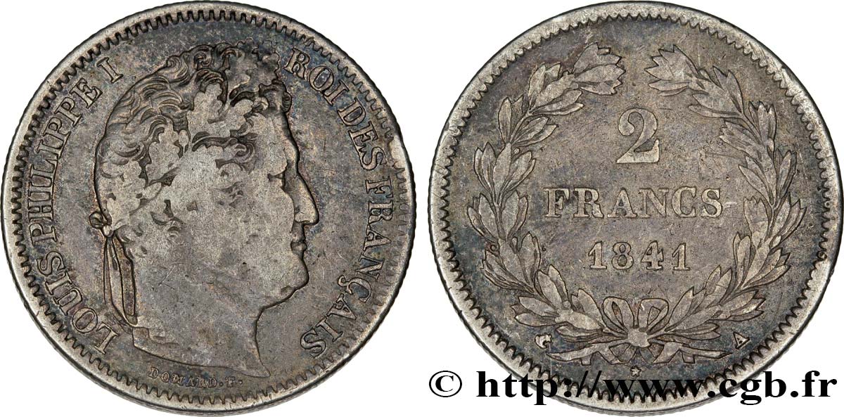 2 francs Louis-Philippe 1841 Paris F.260/82 BC20 