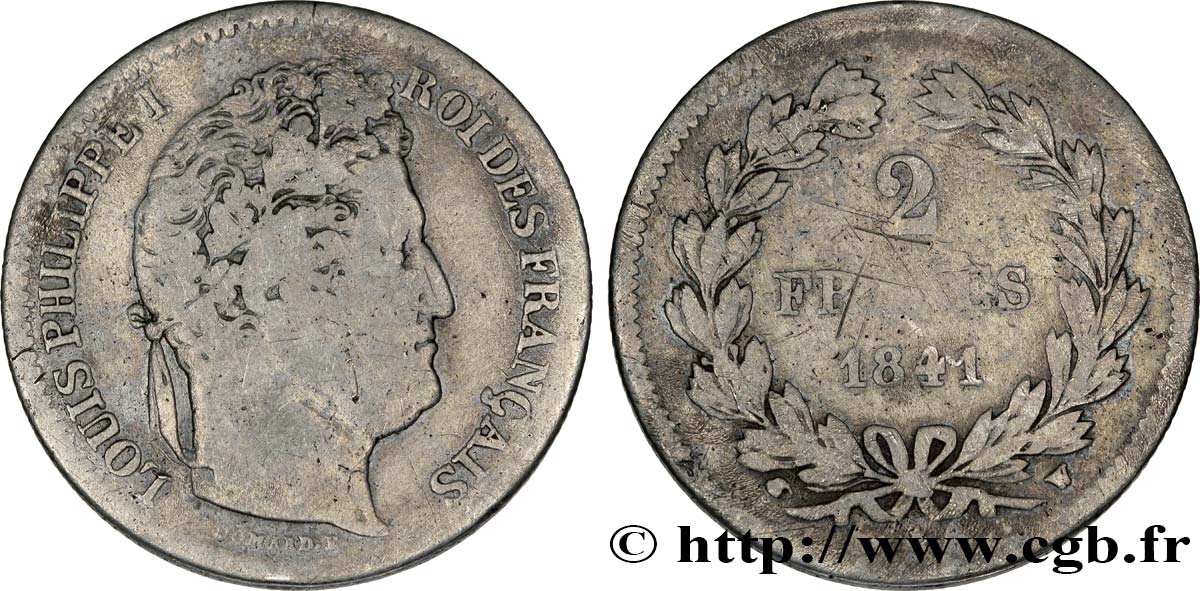 2 francs Louis-Philippe 1841 Lille F.260/86 VG10 