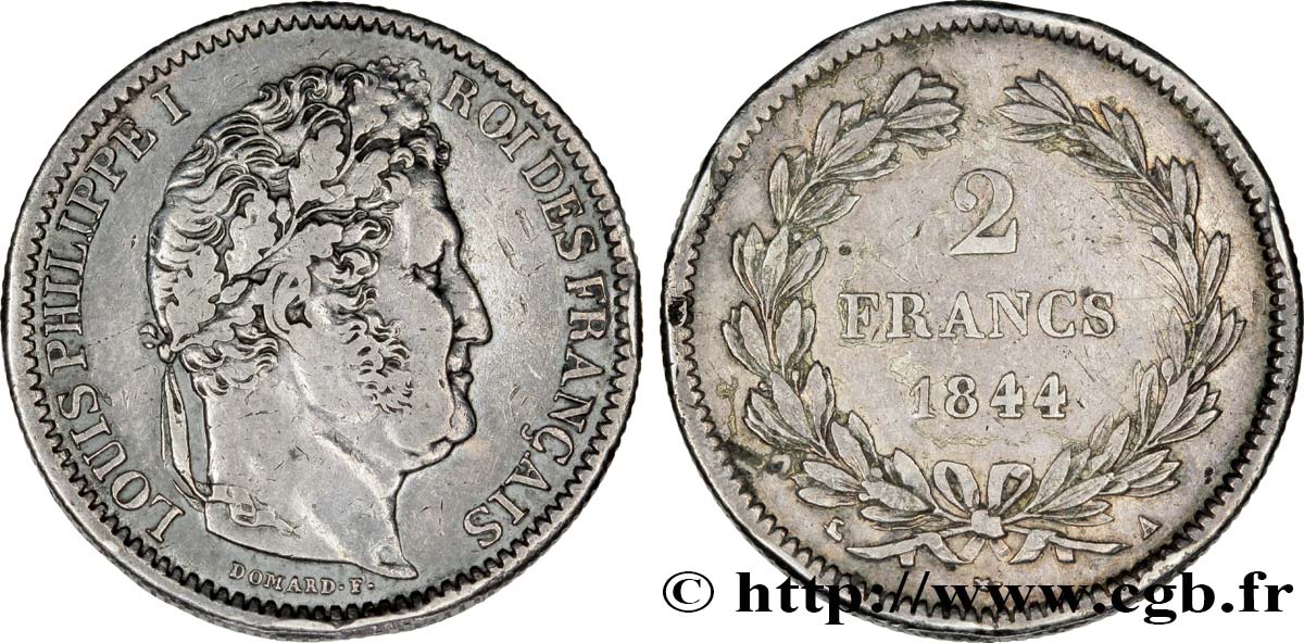 2 francs Louis-Philippe 1844 Paris F.260/97 BC35 