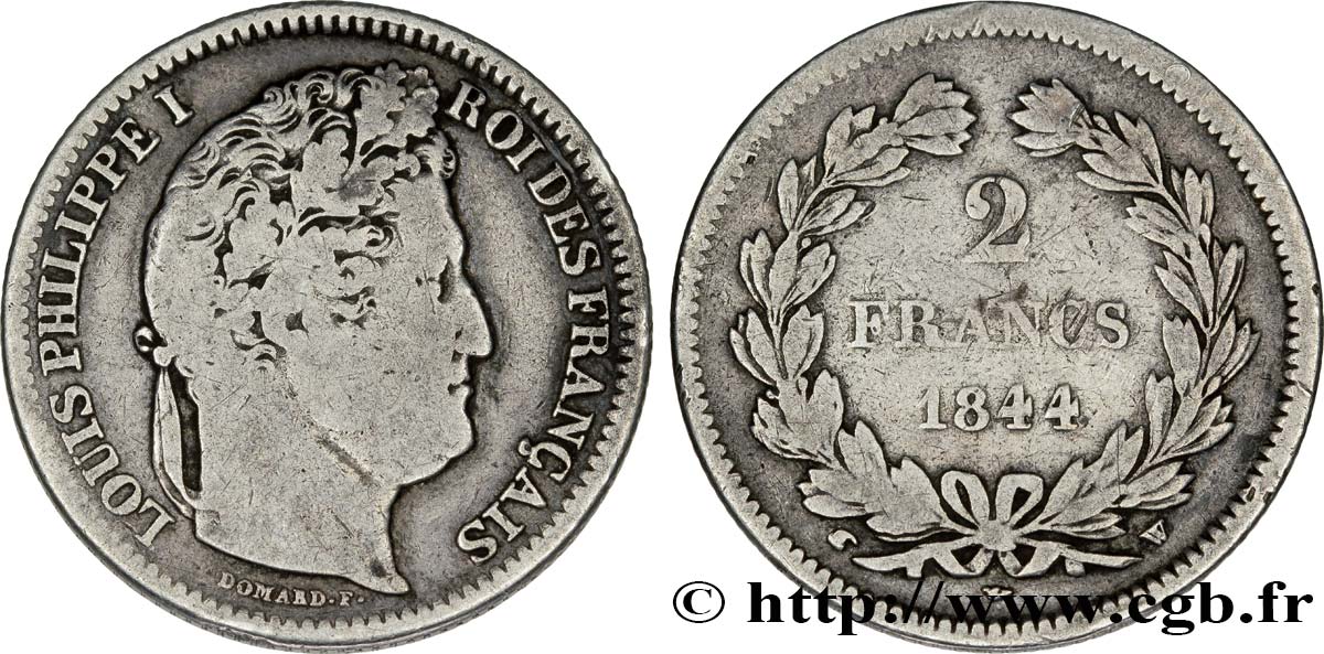 2 francs Louis-Philippe 1844 Lille F.260/101 VF20 