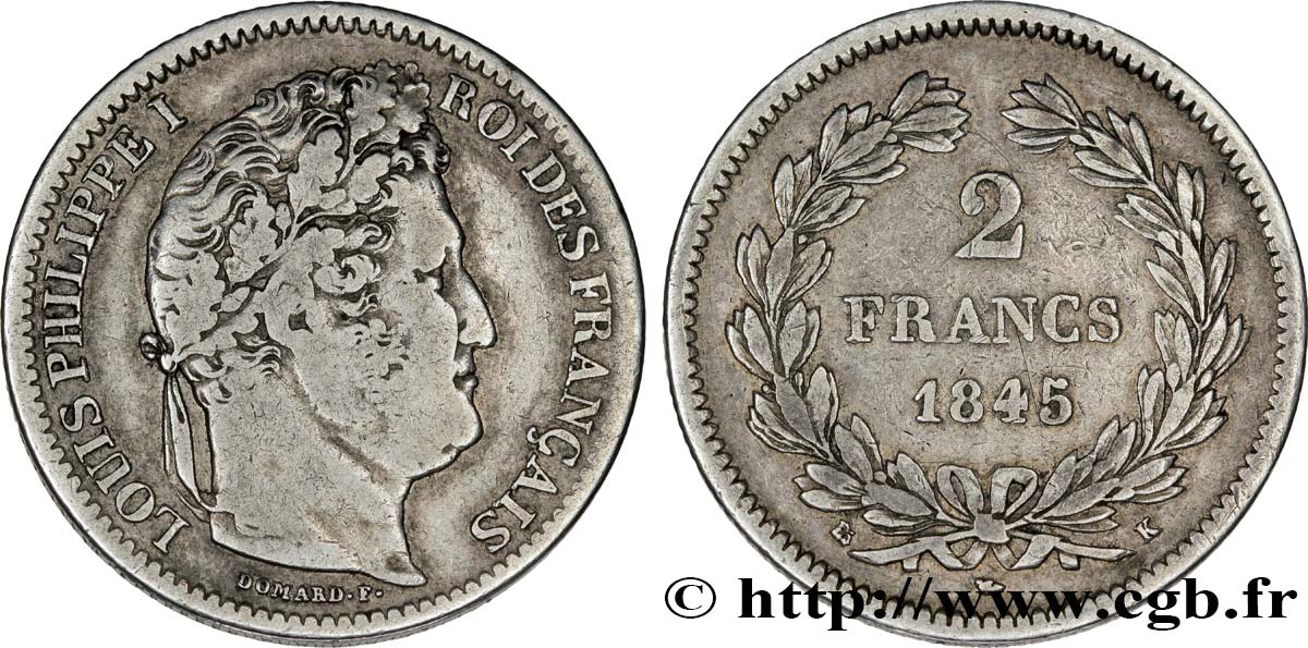2 francs Louis-Philippe 1845 Bordeaux F.260/106 TB35 